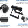 Yes4All Exercise Machine Adjustable T Bar Row Attachment, D Row Handle/Landmine Handle Attachment with Textured Rubber Handles(F. Knurl Handle for 2inch)