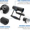 Yes4All Exercise Machine Adjustable T Bar Row Attachment, D Row Handle/Landmine Handle Attachment with Textured Rubber Handles(G. Rubber Handle for 2inch)