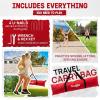 Yes4All Freestanding Volleyball Net with 5 Adjustable Heights, 12ft Portable Volleyball Net for Backyard & Beach, Special Low Middle Bar for Volleyball Outdoor Net to Reduce Tripping