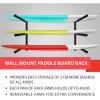Yes4All Heavy Duty Steel Wall Mount Paddle Board Racks, Surfboard Holder, Suitable for Both Indoor and Outdoor Storage(A. Black – Steel)