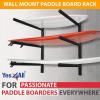 Yes4All Heavy Duty Steel Wall Mount Paddle Board Racks, Surfboard Holder, Suitable for Both Indoor and Outdoor Storage(A. Black – Steel)
