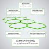 Yes4All Hex Agility Rings/Speed Rings with Carrying Bag – Hexagon Rings, Agility Hurdles for Agility Footwork Training(C. Neon Green – 6 Rings)