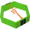 Yes4All Hex Agility Rings/Speed Rings with Carrying Bag – Hexagon Rings, Agility Hurdles for Agility Footwork Training(D. Neon Green – 12 Rings)