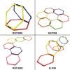 Yes4All Hex Agility Rings/Speed Rings with Carrying Bag – Hexagon Rings, Agility Hurdles for Agility Footwork Training(E. Colorful – 6 Rings)