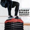 Yes4All High Arobic Step Platform & Stackable Risers – Adjustable 4″/6″/8″/10″/12″ Height – Choose Full Step Platform Set or 2-Pack Stackable Risers, Customize for Cardio & Aerobic Exercise(C. Red/Black)
