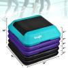 Yes4All High Arobic Step Platform & Stackable Risers – Adjustable 4″/6″/8″/10″/12″ Height – Choose Full Step Platform Set or 2-Pack Stackable Risers, Customize for Cardio & Aerobic Exercise(D. Teal/Purple with Black)