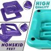 Yes4All High Arobic Step Platform & Stackable Risers – Adjustable 4″/6″/8″/10″/12″ Height – Choose Full Step Platform Set or 2-Pack Stackable Risers, Customize for Cardio & Aerobic Exercise(D. Teal/Purple with Black)