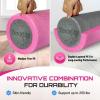 Yes4All High-Density EPP Round Back Roller Foam, Exercise Foam Roller for Yoga, Pilates & Stretching – 12, 18, 24, 36 inch(36 Inches – Pink/Grey)