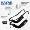 Yes4All Kayak Storage Hooks, Heavy-Duty Premium Foam Padded Surfboard Wallmount Rack, Set of 2 SUP Paddle Board Rack Hold up to 125 Lbs/Canoe, Bike, Kayak Storage Hook Indoor & Outdoor Hangers,Black(B. 2 LEVELS – 2 PAIRS)