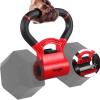Yes4All Kettlebells Grip, Dumbbell Grip Handle, Convert Dumbbells into Kettlebell for Home Gym, Kettlebell for Weights Plate(A. Combo Red – Red)