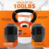 Yes4All Kettlebells Grip, Dumbbell Grip Handle, Convert Dumbbells into Kettlebell for Home Gym, Kettlebell for Weights Plate(B. Orange/Black Upgraded)