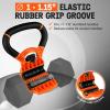 Yes4All Kettlebells Grip, Dumbbell Grip Handle, Convert Dumbbells into Kettlebell for Home Gym, Kettlebell for Weights Plate(B. Orange/Black Upgraded)