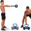 Yes4All Kettlebells Grip, Dumbbell Grip Handle, Convert Dumbbells into Kettlebell for Home Gym, Kettlebell for Weights Plate(D. Teal/ Mint Purple)