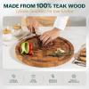 Yes4All Large Teak Cutting Boards for Kitchen, 20″x15″x1.5″ End Grain Butcher Block with Food-Friendly Surface, Durable Wood Chopping Board with Juice Grooves and Easy-Grip Handle for Home Prep(Teak)