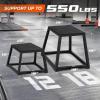 Yes4All Metal Plyometric Box with 550lbs Capacity, Pre-Assembled, Plyo Jump Platform, Step Up Box for Workout Home Gym(12 inches)