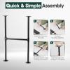 Yes4All Metal Table Legs, 28 inch Height with Adjustable Protector Levelers, Zig Zag Heavy Duty, Black, Bear Up to 800lb, Set of 2(H-shape)