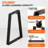 Yes4All Metal Table Legs, 28 inch Height with Adjustable Protector Levelers, Zig Zag Heavy Duty, Black, Bear Up to 800lb, Set of 2(Trapezoid Metal Leg)