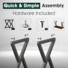 Yes4All Metal Table Legs, 28 inch Height with Adjustable Protector Levelers, Zig Zag Heavy Duty, Black, Bear Up to 800lb, Set of 2(Zig Zag)