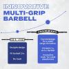 Yes4All Multi Grip Barbell & Cable Attachment – Swiss Bar, American Bar for Greater Range of Motion, with 2 Collars, Fits Olympic Weight Plates – Home Gym & Support Pressing, Lifting & Curls(B. Multigrip Barbell & Cable Attachment 600lbs)