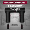 Yes4All Multi Grip Barbell & Cable Attachment – Swiss Bar, American Bar for Greater Range of Motion, with 2 Collars, Fits Olympic Weight Plates – Home Gym & Support Pressing, Lifting & Curls(C. Squat Bar)