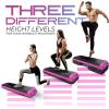 Yes4All Multi-Functional Aerobic Step Platform Adapter/Versatile Stepper Platform With Pilate Bar And Resistance Band(Pink Black)