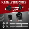Yes4All Old School Adjustable Dumbbell Set with Weight Plates, Star Lock Collars/Connector, 40lbs to 200lbs Adjustable Weight Plates Set(B. 50LB or 25LB Pair – Black)