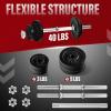 Yes4All Old School Adjustable Dumbbell Set with Weight Plates, Star Lock Collars/Connector, 40lbs to 200lbs Adjustable Weight Plates Set(D. Barbell 40LB or 20LB Dumbbell Pair – Black)