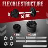 Yes4All Old School Adjustable Dumbbell Set with Weight Plates, Star Lock Collars/Connector, 40lbs to 200lbs Adjustable Weight Plates Set(E. Barbell 50LB or 25LB Dumbbell Pair – Black)