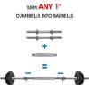 Yes4All Pair of Threaded Dumbbell Handles 14/16/18/24 inch, Chrome/Rubber Grip, Fit 1” Plates, Weight Bar Connector