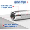 Yes4All Pair of Threaded Dumbbell Handles 14/16/18/24 inch, Chrome/Rubber Grip, Fit 1” Plates, Weight Bar Connector