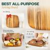 Yes4All Plus Large Edge Grain Teak Cutting Board for Kitchen, 24”L x 18”W x 1.5”Thick, Durable Wood with Juice Grooves, Pre-Oiled, Easy Grip Handles, Ideal for Chopping and Serving(Teak)