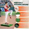 Yes4All Portable Pitching Mound and 2 Baseballs, Pitchers Mound Baseball, Softball Pitching Mound with Antifade Turf and Regulation Pitching Rubber 30 x 30 x 4 Inch for Indoor and Outdoor.