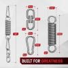 Yes4All Punching Bag Hanger, Heavy Bag Spring 555 LB Capacity, Stainless Steel Hanging Kit with Spring Hook & Carabiner, Indoor & Outdoor Mounting for Boxing Bags & Recreation(Spring  Snap hook & 360 Swivel Hook)