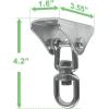 Yes4All Punching Bag Hanger, Stainless Steel Swivel Chain with 4 Snap Hooks for Heavy Bag, Gym Swing, Trapeze, and Hammock(Hangers 360 Degree Rotation)