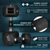 Yes4All Rubber Grip Encased Hex Dumbbell – Hand Weights With Anti-Slip 5-50 LBS Single(E. 25 Pounds)