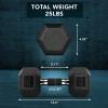 Yes4All Rubber Grip Encased Hex Dumbbell – Hand Weights With Anti-Slip 5-50 LBS Single(E. 25 Pounds)