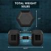 Yes4All Rubber Grip Encased Hex Dumbbell – Hand Weights With Anti-Slip 5-50 LBS Single(J. 50 Pounds)