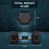 Yes4All Rubber Grip Encased Hex Dumbbells – Hand Weights With Anti-Slip 5-50 LBS Pair/Set(20 Pounds – Pair (Black))