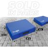 Yes4All Silencer Drop Pads/Weightlifting Drop Pads with PVC Cover & Easy Carry Handles – Sold in PairsVariation Theme(C. Blue/White – 6in)
