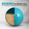Yes4All Slam Balls, 10-40lb Weighted Ball Weight, Durable PVC Sand Filled Workout Dynamic Slam Ball for Strength Training, Triangle, Black, 10lbs(Trendy teal)