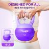 Yes4All Soft Kettlebell, PVC Kettlebells Exercise Weights & Color-Coded Strength Training Kettlebells with 4 Options (5,10,15,20lb), Gentle Hand Weights for Women at Home(15lb – Purple)