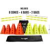 Yes4All Speed and Agility Training Equipment Set – Hurdles and Cones for Athletes in Soccer, Basketball, Football(A. 8 Green/ Orange Cones + 4 Bars)