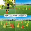 Yes4All Speed and Agility Training Equipment Set – Hurdles and Cones for Athletes in Soccer, Basketball, Football(B. 8 Green/ Orange Cones + 12 Bars)