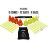Yes4All Speed and Agility Training Equipment Set – Hurdles and Cones for Athletes in Soccer, Basketball, Football(B. 8 Green/ Orange Cones + 12 Bars)