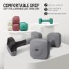 Yes4All Square Neoprene Dumbbell Set for Women/Men, Workout Hand Weight Dumbbells Set of 2, 2lb – 20lb with 4 Colors, Anti-Roll, Anti-Slip Exercise Dumbbells Weights for Home Gym,(H. 20lbs – Grey)