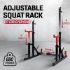 Yes4All Squat Rack for Home Gym, Adjustable Barbell Stand Rack, Multi-Function Weight Lifting, Dip Bar Station, Bench Press Rack Stand, Weight Plate Storage – Capacity Up to 600LBS(Adjustable Squat Rack – Black & Red – 690 lbs)