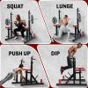 Yes4All Squat Rack for Home Gym, Adjustable Barbell Stand Rack, Multi-Function Weight Lifting, Dip Bar Station, Bench Press Rack Stand, Weight Plate Storage – Capacity Up to 600LBS(Adjustable Squat Rack – Black & Red – 690 lbs)