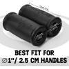 Yes4All Thick Dumbbell Handles Grips, Firm Rubber Barbell Grips, Great for Increasing Forearm Strength, Weightlifting, Muscle Building, Cable Attachments(A. Black)