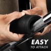 Yes4All Thick Dumbbell Handles Grips, Firm Rubber Barbell Grips, Great for Increasing Forearm Strength, Weightlifting, Muscle Building, Cable Attachments(A. Black)