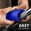 Yes4All Thick Dumbbell Handles Grips, Firm Rubber Barbell Grips, Great for Increasing Forearm Strength, Weightlifting, Muscle Building, Cable Attachments(Blue)